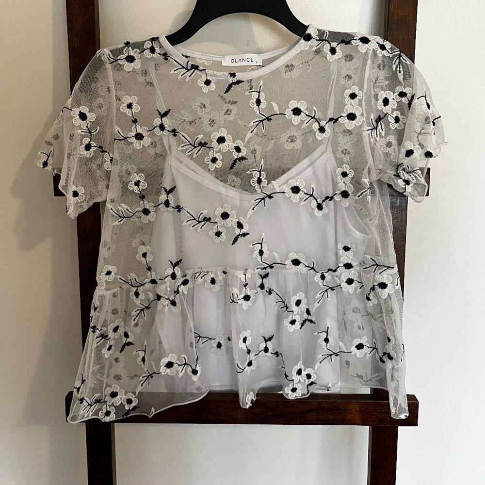 Sheer Floral Top